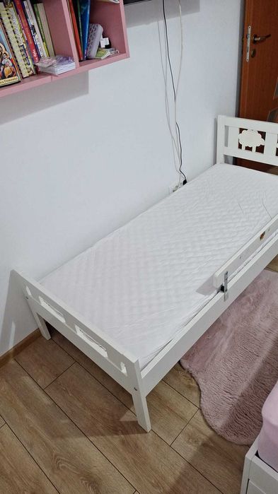 Vand pat+saltea+somiera -  1 persoana  stare foarte buna .160×70