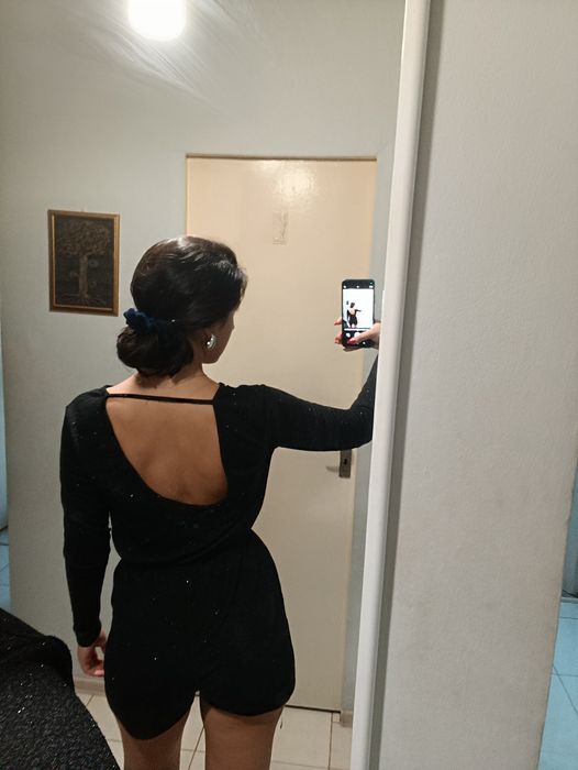 Черен къс гащеризон