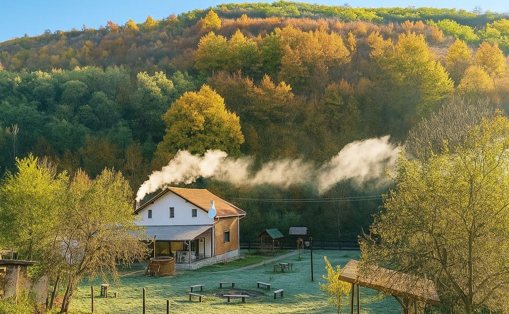 Cabana de vanzare la poalele munților Metaliferi