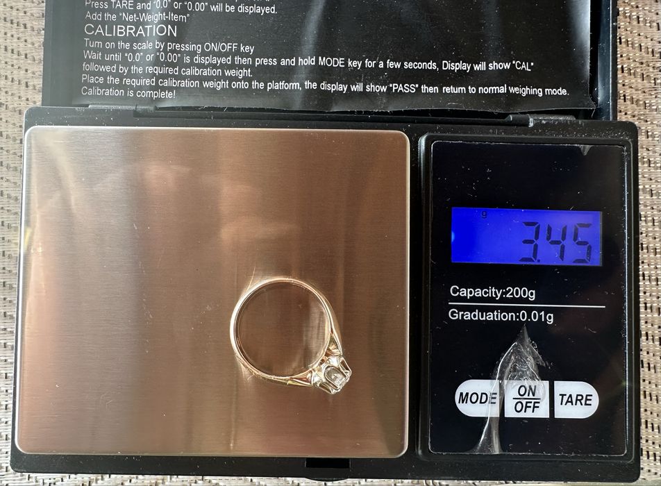 Руски Съветски златен пръстен с Диамант