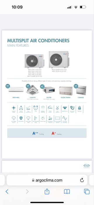 Вътрешни тела климатици Argo/Gree
