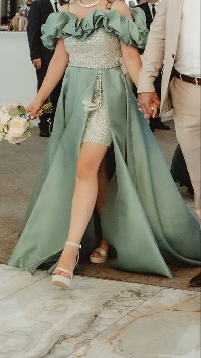 Rochie de nasa / de gala/ festiva culoare verde apa marimea s/m