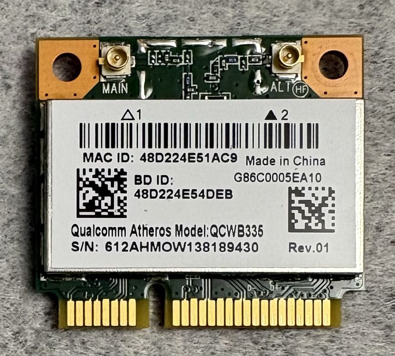 Placă Wi-Fi + Bluetooth 4.0 Laptop Qualcomm Atheros QCWB335