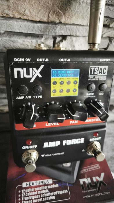 NUX AMP Force – Pedală digitală Amp Modelling / Cabinet Simulator / Boost pentru chitară electrică – În cutia originală