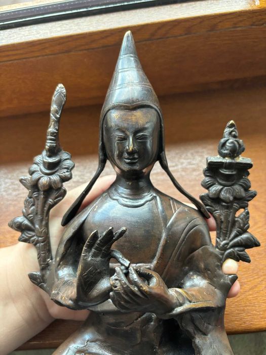 Statuetă Buddha Tsongkhapa/Budha/bronz patinat/30cm.