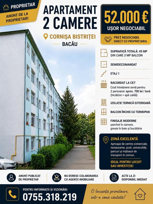 Apartament de vânzare Bacău