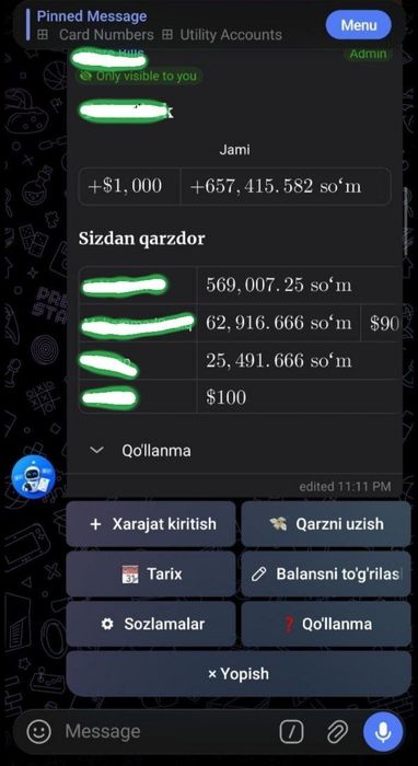 Telegram bot xizmatlari