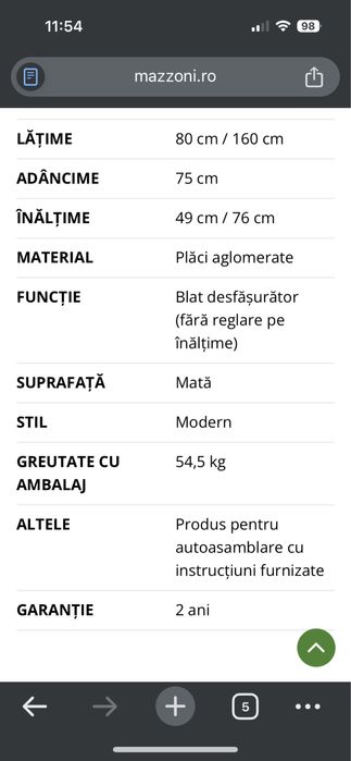 Vand masa extensibila
