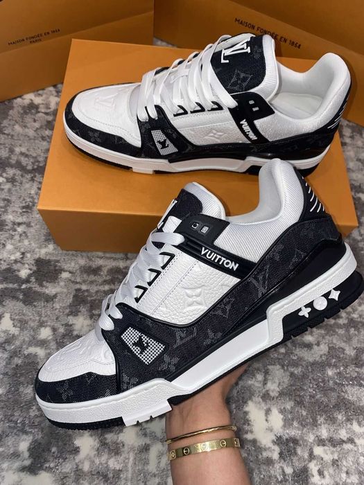 Adidasi Sport Sneakers Luis Vuitton LV Trainers Skate Black White - Livrare Verificare