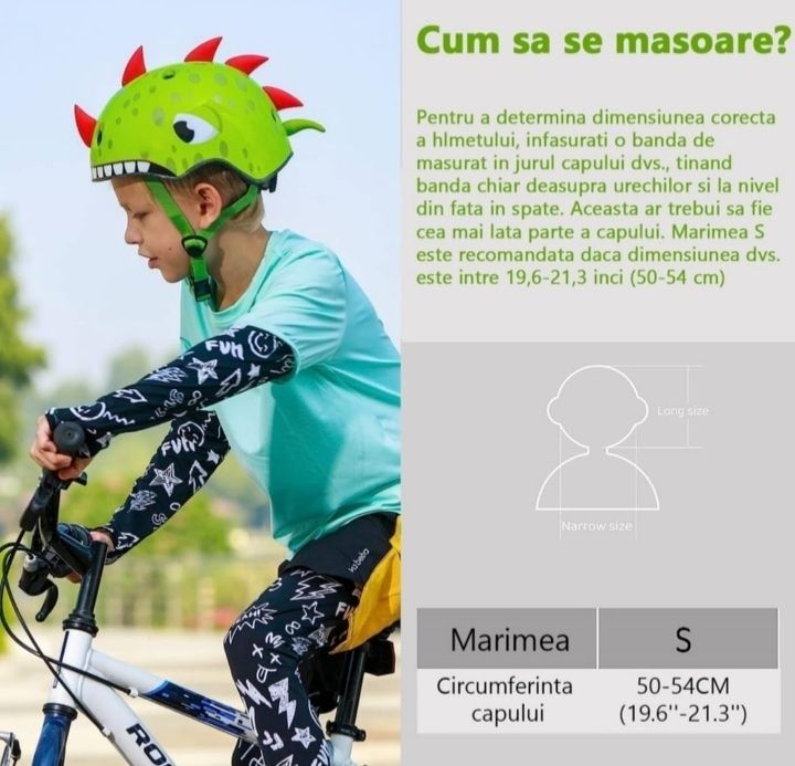Casca protectie ciclism, QttvbTna, copii, multicolor, 50-54cm