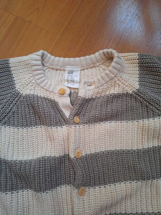 Pantaloni tricotati, marimea 80, H&M si cardigan tricotat H&M