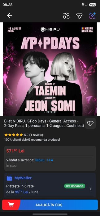 Vând Bilet k-pop days Nibiru