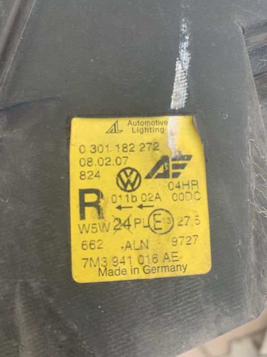 Фар десен ксенон vw sharan шаран