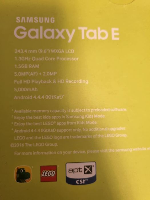 Tableta Samsung Galaxy Tab E T561 alba