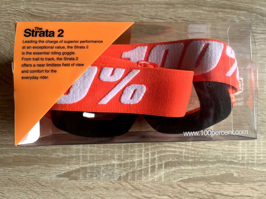 100% STRATA 2 Очила Orange - Прозрачни стъкла (Мотокрос, Ендуро, Мото)