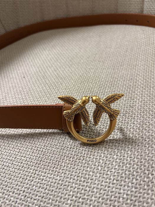 Кафяв кожен колан Pinko