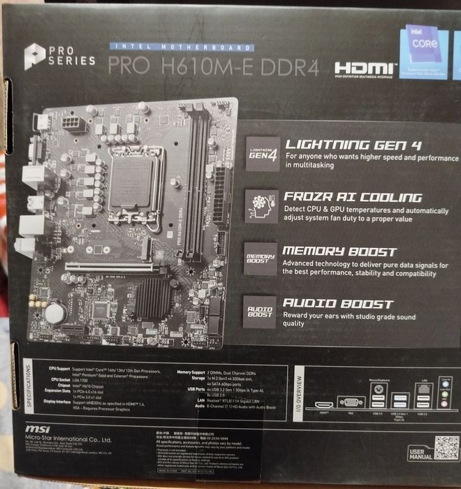 DDR4 MSI Pro H610M-E