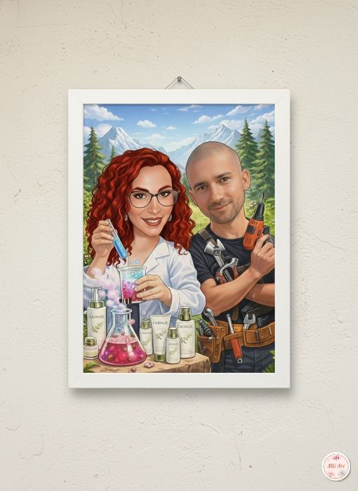 Шарж за 14 февруари или друг празник или кутийка за шоколад