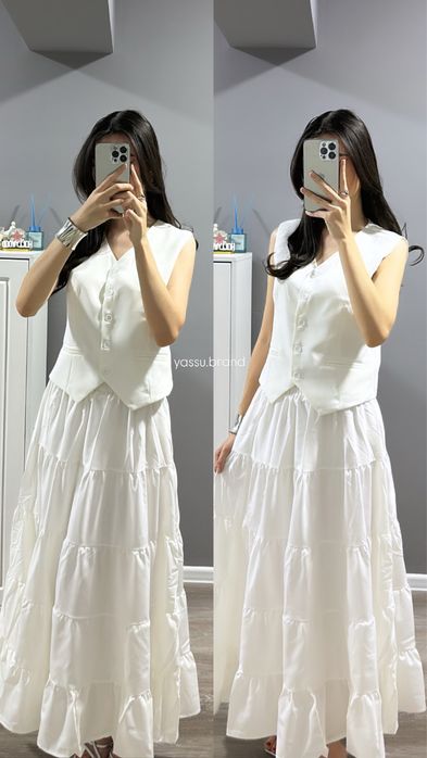 Жилет черный, белый