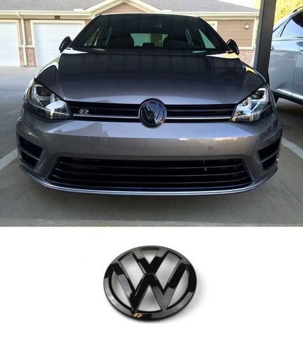 предна емблема черен гланц за VW MK7 GTI Голф 7 135mm
