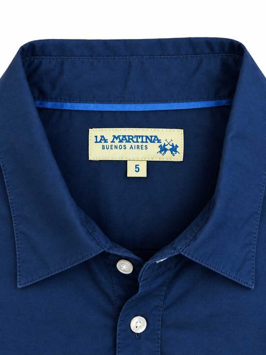 Cămașă damă La Martina Buenos Aires bleumarin cu logo brodat și croială cambrată Mărimea XL