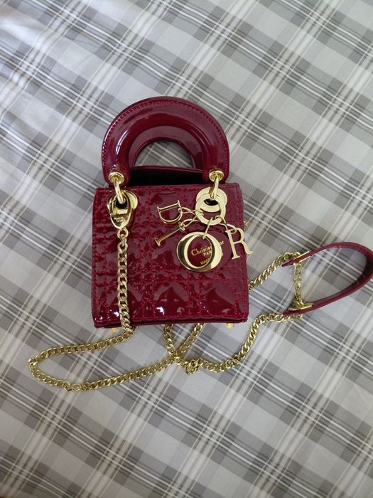 Роскошная мини-сумка Lady Dior (Cherry Red)