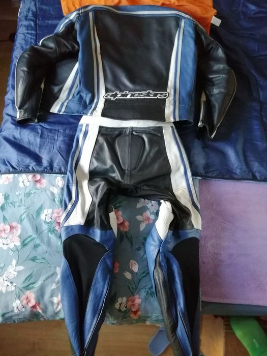 Costum moto piele naturala din două piese