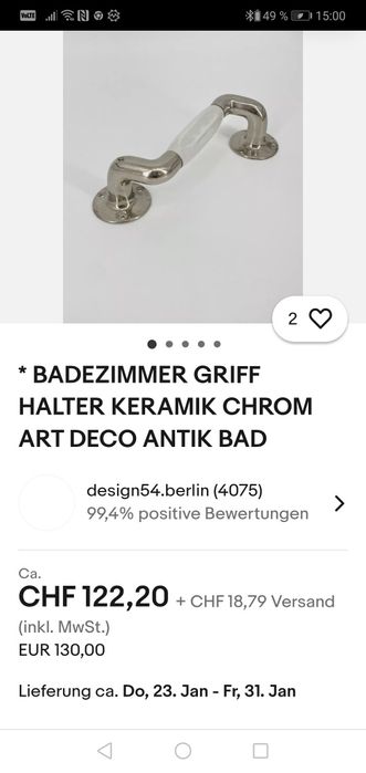 Mână curentă toaletă bronz