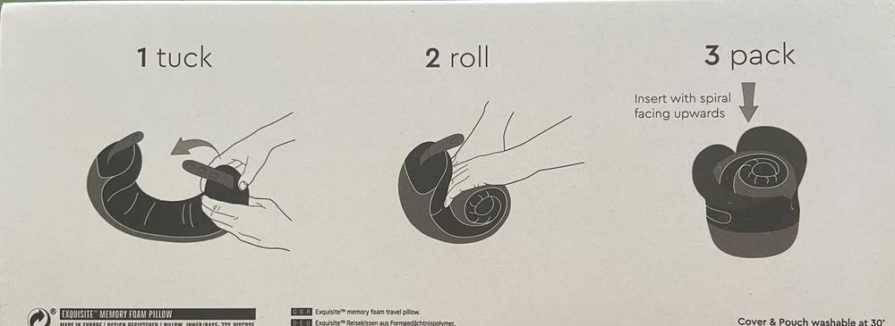 Комфортна възглавница за път Мемори пяна, пътуване, сън, кола, самолет