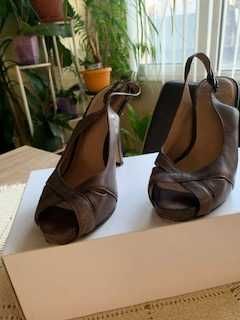 Дамски обувки  от естествена кожа - кафяви