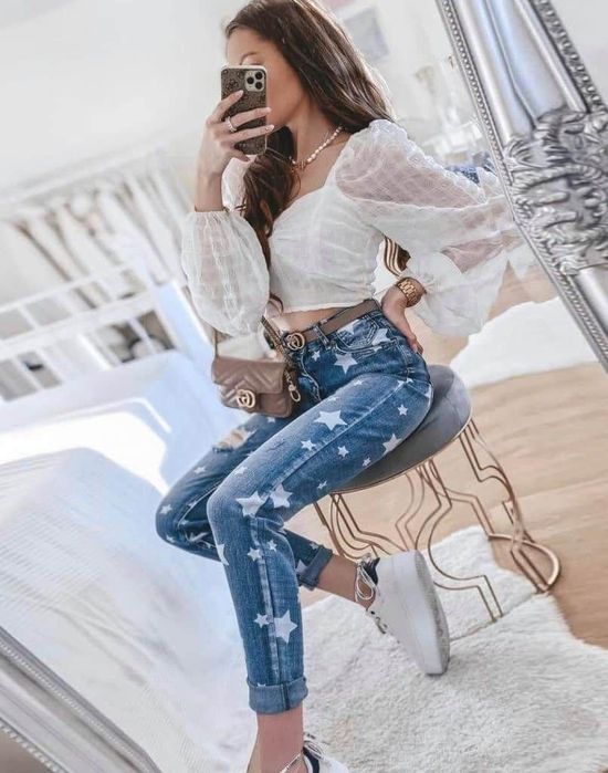 Ефектни дамски дънки " Stars"