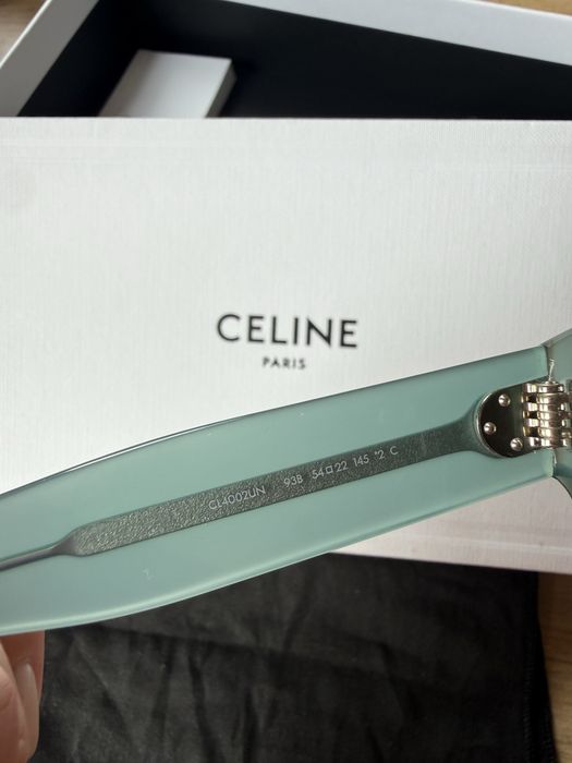 Celine ochelari de soare colectia 2025 turqouse cu lentile gri inchis