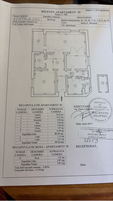 Apartament 3 camere de vânzare în Cotroceni
