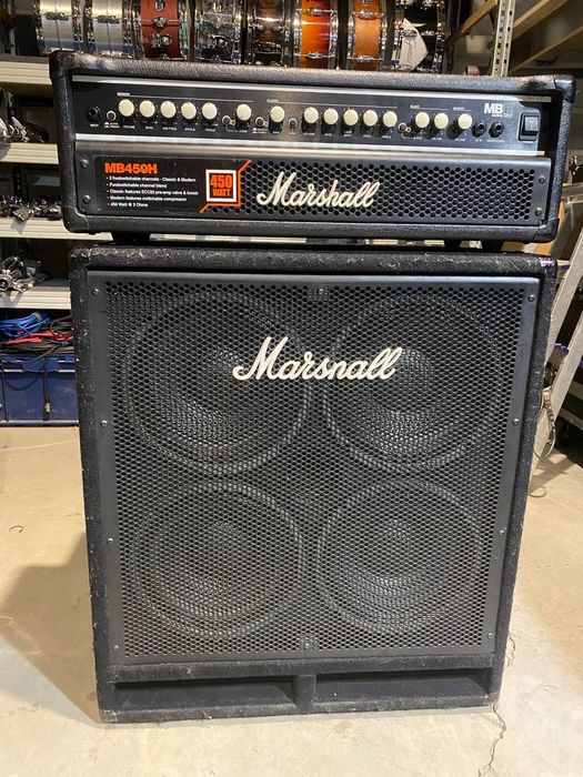 Басовый усилитель Marshall MB450H и кабинет Marshall MBC410