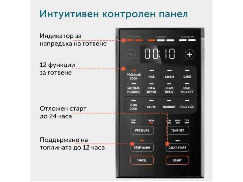 Мултикукър и Уред за Готвене под Налягане Cosori CMC-CO601-SEU - 1100W, 5.7л, Черен
