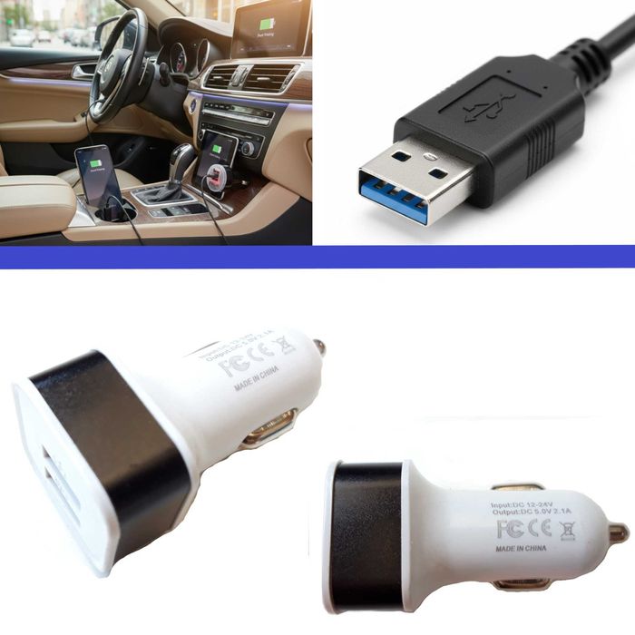 Зарядно С USB 2 Изхода За Телефон Таблет И Др За Автомобил