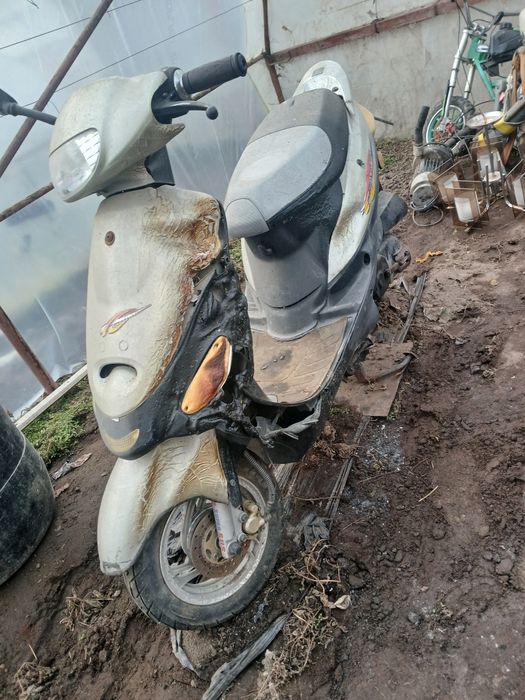 Scuter atins de flacăra de foc