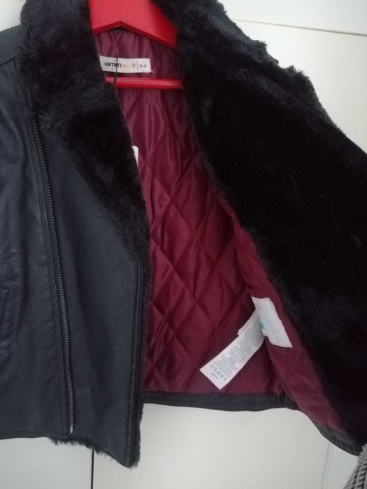 Geaca piele 3-4 ani, noua cu et, Koton, groasă, pt toamnă-iarna