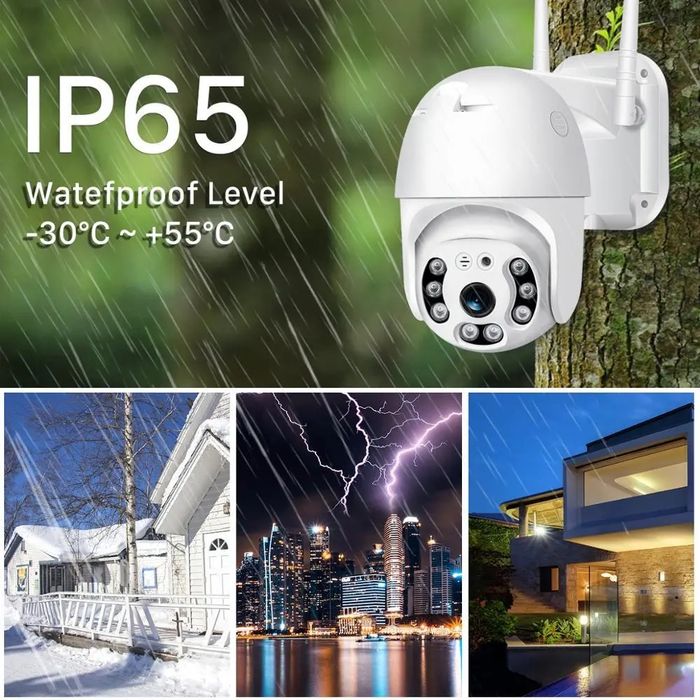 ВОДОУСТОЙЧИВА WIFI КАМЕРА, ЦВЕТНО НОЩНО ВИЖДАНЕ, АУДИО, FULL HD 1080P