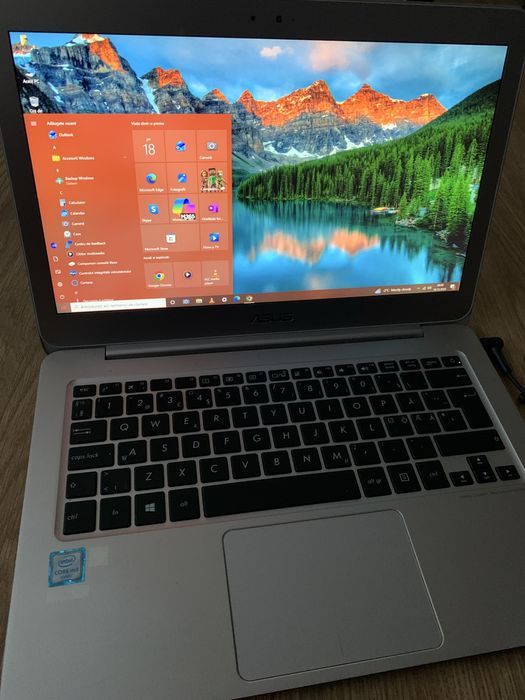 Laptop Asus Slim intel core M3,Windows 10,8gb ram,SSD 130gb memorie.