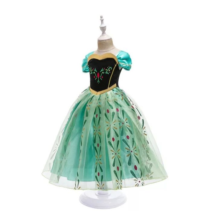 НОВО!!! Рокля на Ана от Замръзналото кралство + Корона!Аксесоари!