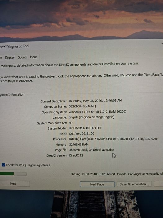 HP EliteDesk G4 SFF 8700k i7