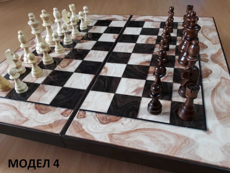Луксозна голяма дървена табла за ценители и поле за шах 50*50 см