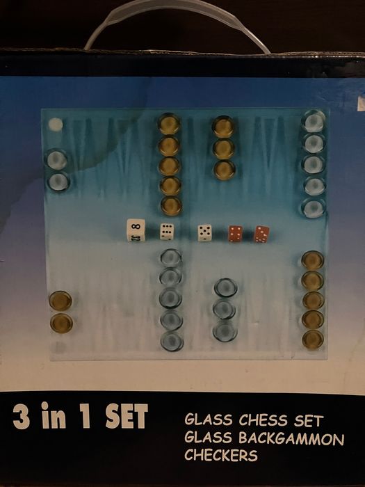 Стъклен шах 3 в 1