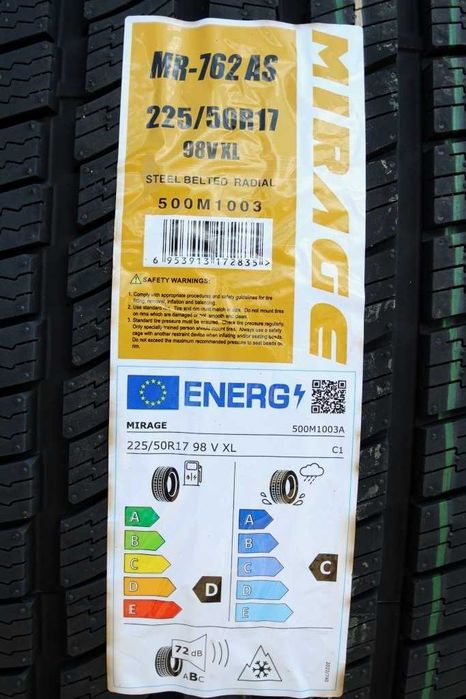 Anvelope noi 225/50R17 98V, XL, Mirage, All Season, DOT 2026