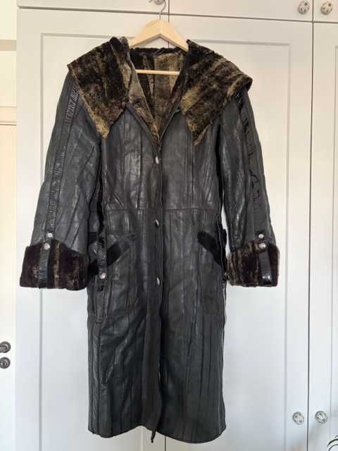 Дубленка  серая, легкая