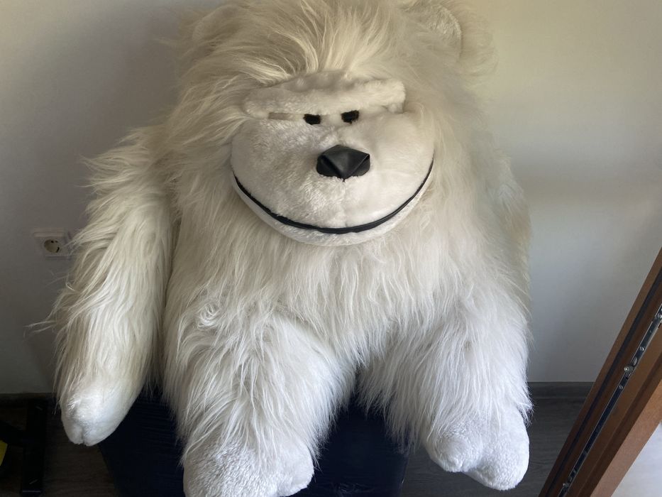 Голяма плюшена играчка бяла горила