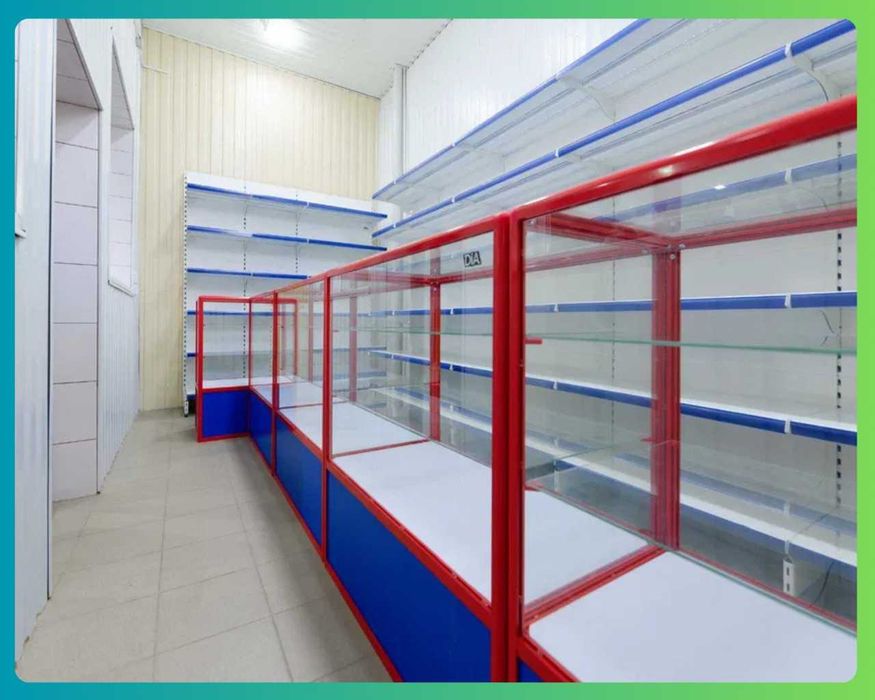 Прилавок витрина, стеклянная, metal oynaly vitrina va prilavkalar