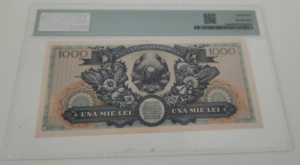 Vand bancnota 1000 lei din 1948 gradata PMG64
