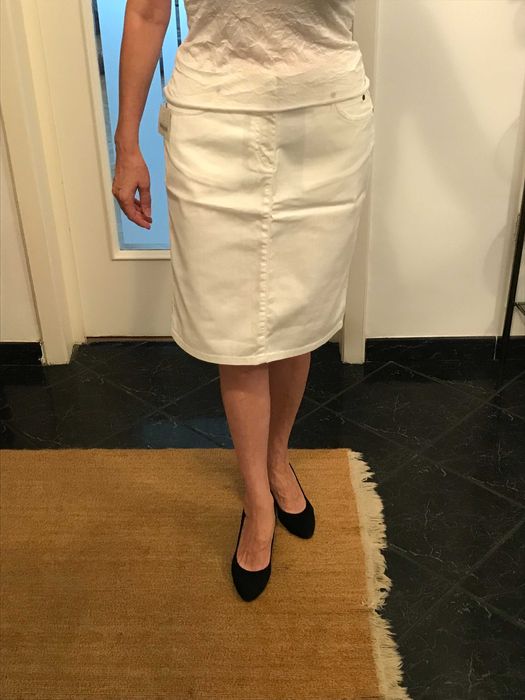 Fusta alba din denim / whitejeans